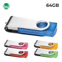 USB 64GB Chiavetta USB Personalizzabile - Twister Trasparente