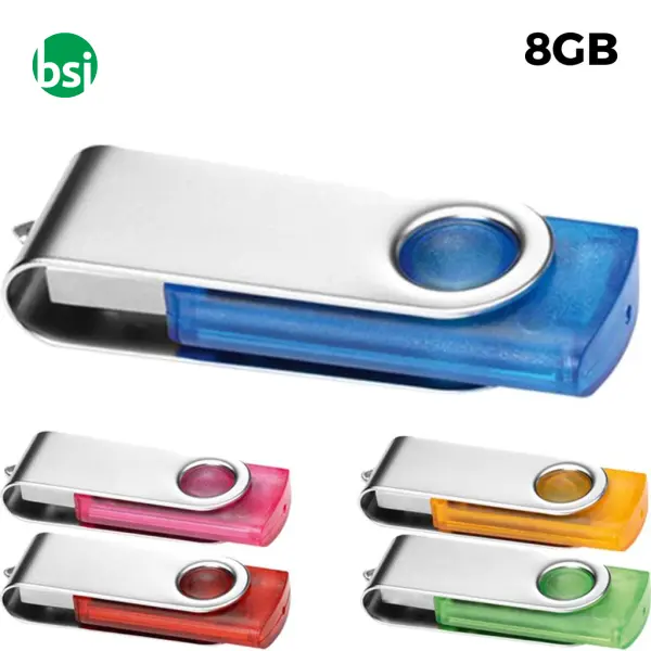 USB 8GB Chiavetta USB Pubblicitaria - Twister Trasparente -  1