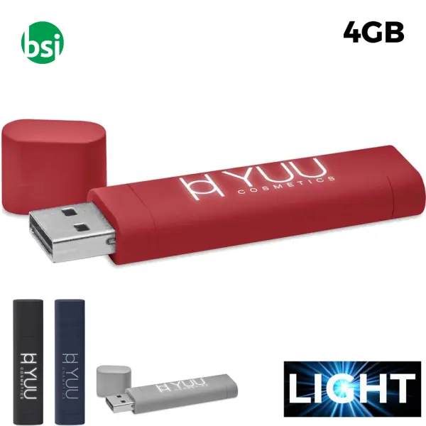 USB 4GB Chiavetta USB Promozionale - Logo Luminoso 3 -  1