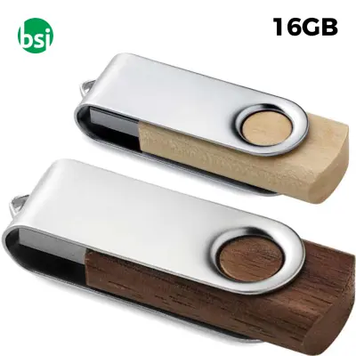 USB 16GB Flash Drive Promozionale - Twister Legno