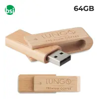 USB 64GB Flash Drive - Bamboo