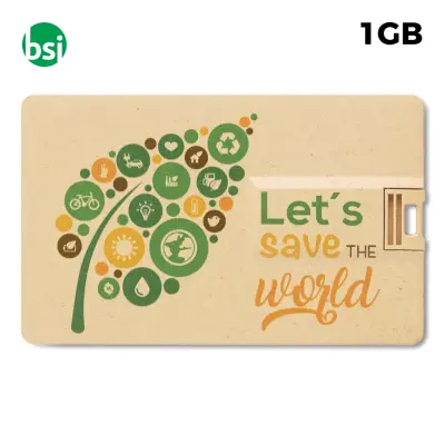 USB 1GB Chiavetta USB - Credit Card Paglia