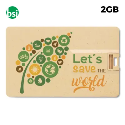 USB 2GB Chiavetta USB Pubblicitaria - Credit Card Paglia