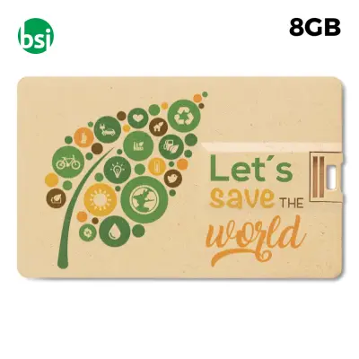 USB 8GB Flash Drive Pubblicitaria - Credit Card Paglia