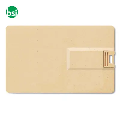 USB 64GB Chiavetta USB Promozionale - Credit Card Paglia - Immagine 4