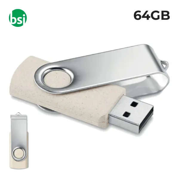 USB 64GB Flash Drive Pubblicitaria - Twister Paglia -  1