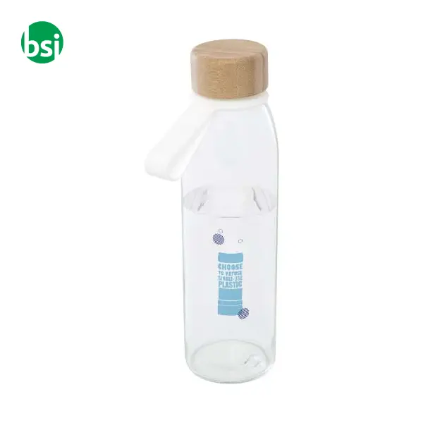 Borraccia in vetro da 500 ml con coperchio in bambù Porto -  2