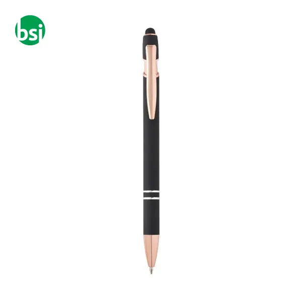 Penna a sfera con finitura oro rosa Nanna refill nero -  12