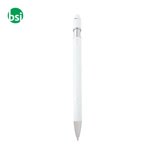Penna a sfera con finitura argento Kish refill nero -  3