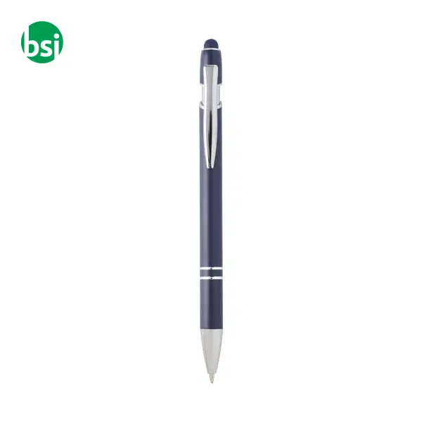 Penna a sfera con finitura argento Kish refill nero -  8