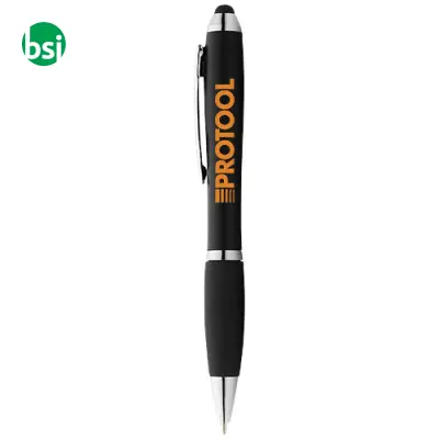 Penna a sfera con stylus e impugnatura nera Nash - 106392 - Immagine 2