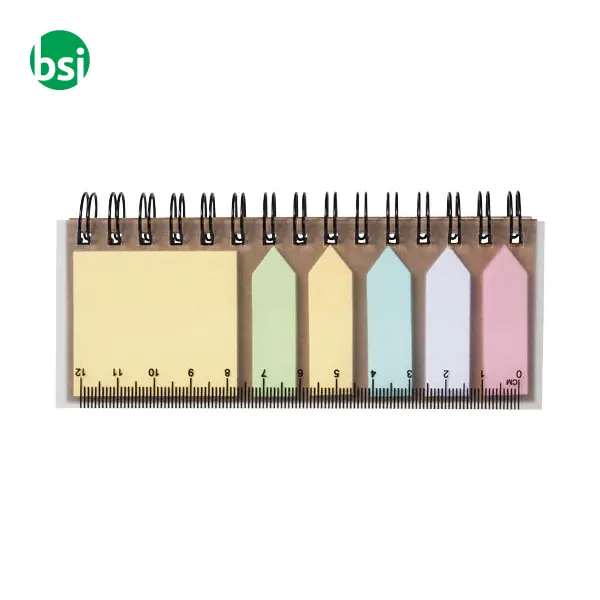 Blocco note a spirale con foglietti adesivi colorati - 106736 -  4