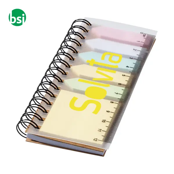 Blocco note a spirale con foglietti adesivi colorati - 106736 -  3