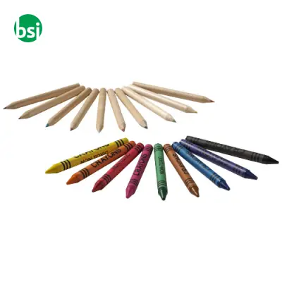 Set di matite e pastelli a cera colorati da 19 pezzi - 106788 - Immagine 4