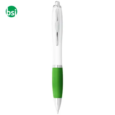 Penna a sfera con fusto bianco e impugnatura colorata - 106900 - Immagine 12