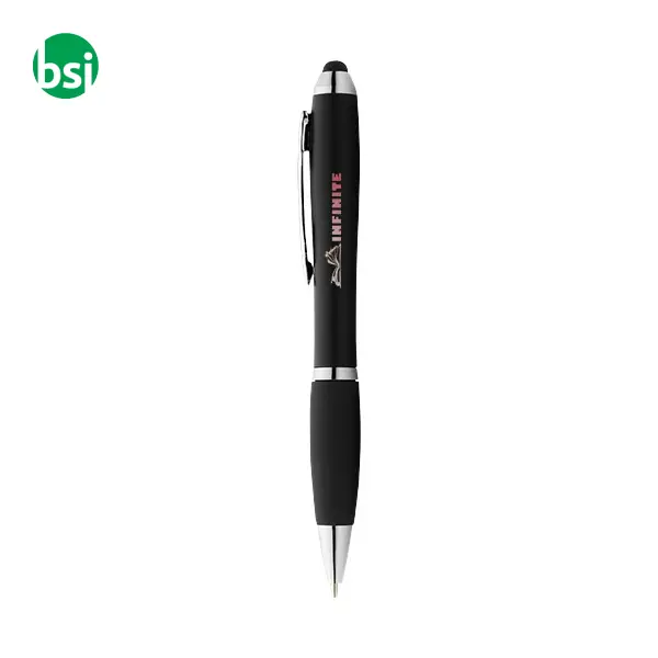 Penna a sfera colorata con stylus e impugnatura nera - 106903 -  3