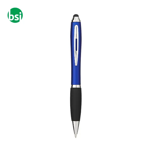 Penna a sfera colorata con stylus e impugnatura nera - 106903 -  7