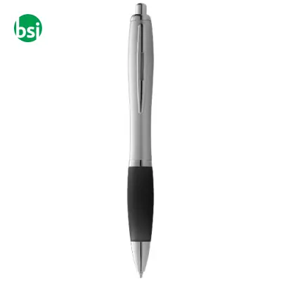 Penna a sfera con fusto argento refill nero - Immagine 3