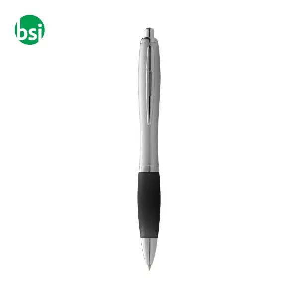 Penna a sfera con fusto argento refill nero -  3