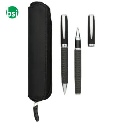 Set regalo con coppia di penne e sacchetto Carbon - 107110 - Immagine 6