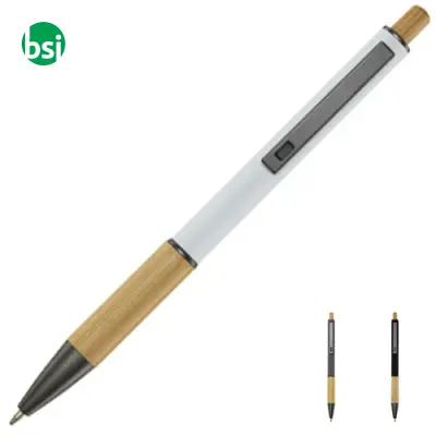 Penna a sfera in alluminio riciclato Darius Refill Nero