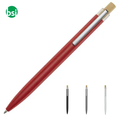 Penna a sfera in alluminio riciclato Nooshin Refill Blu
