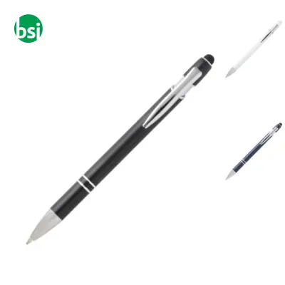 Penna a sfera con finitura argento Kish refill blu