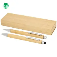 Set di penna a sfera e portamina in bambù Oblys