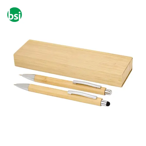 Set di penna a sfera e portamina in bambù Oblys -  1