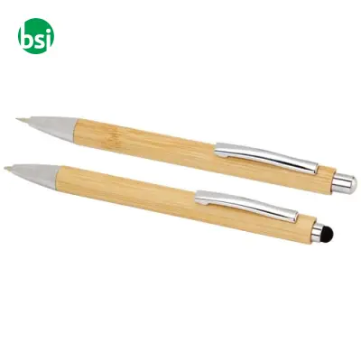 Set di penna a sfera e portamina in bambù Oblys - Immagine 5