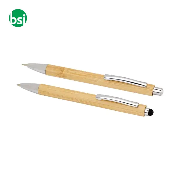 Set di penna a sfera e portamina in bambù Oblys -  5