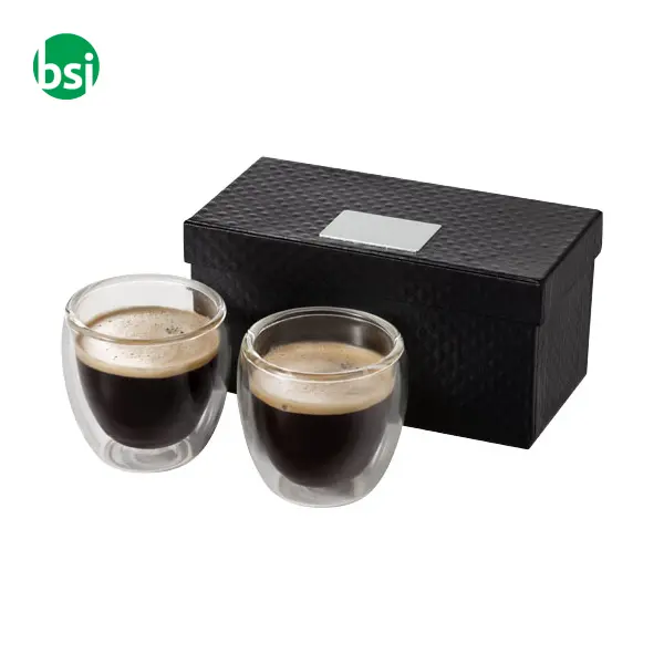 Set personalizzabile di 2 tazze in vetro per espresso Boda -  1