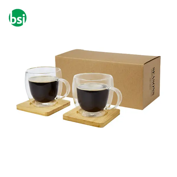 Set personalizzato 2 tazzine vetro a doppia parete Manti -  1