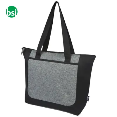 Shopper personalizzate bicolore con zip materiale riciclato