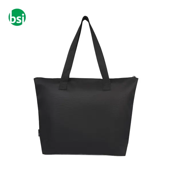 Shopper personalizzate bicolore con zip materiale riciclato -  4