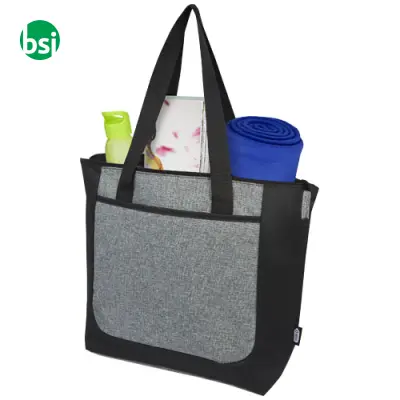 Shopper personalizzate bicolore con zip materiale riciclato - Immagine 5
