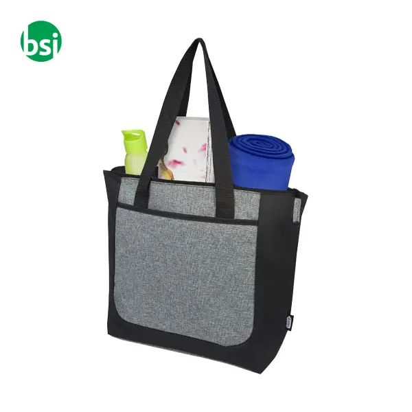 Shopper personalizzate bicolore con zip materiale riciclato -  5