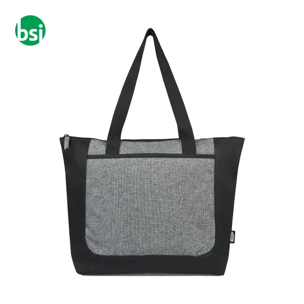 Shopper personalizzate bicolore con zip materiale riciclato -  3