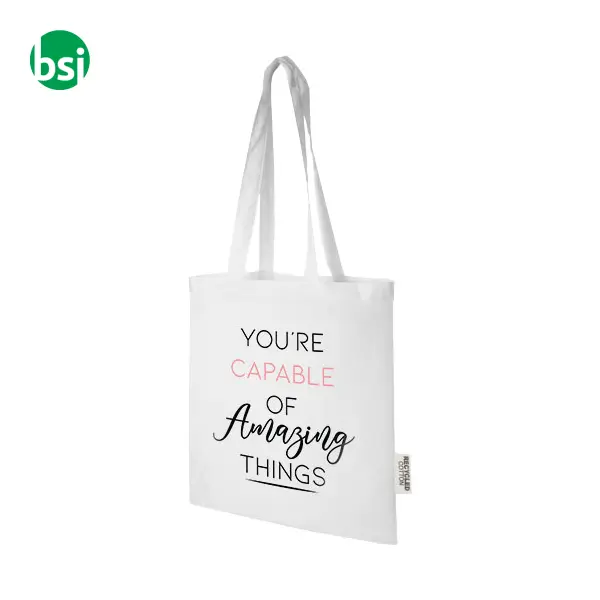 Shopper personalizzate cotone riciclato 140gr 7L Madras -  2