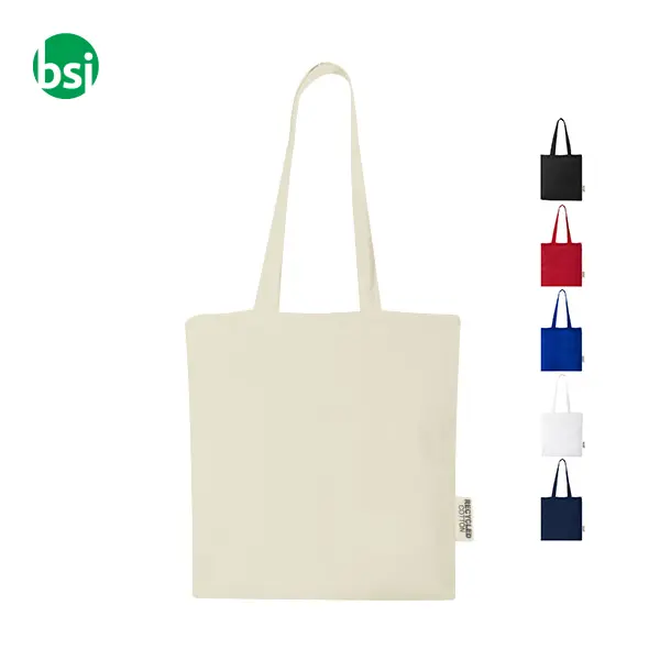 Shopper personalizzate cotone riciclato 140gr 7L Madras -  1