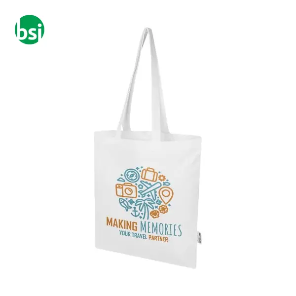 Shopper in cotone riciclato da 140 gr Madras Blend -  2