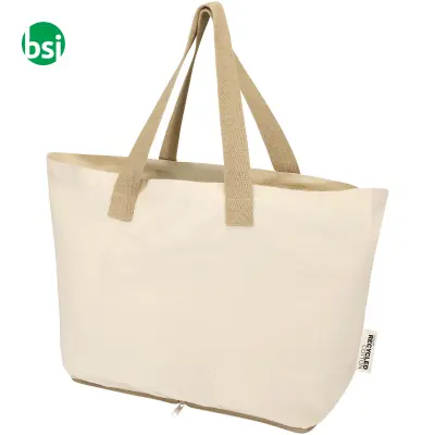 Tote bag pieghevole in cotone riciclato GRS 7L Sierra - Immagine 7
