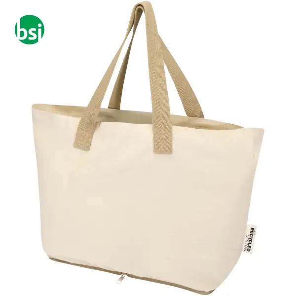 Tote bag pieghevole in cotone riciclato GRS 7L Sierra -  7