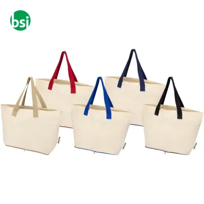 Tote bag pieghevole in cotone riciclato GRS 7L Sierra - Immagine 6