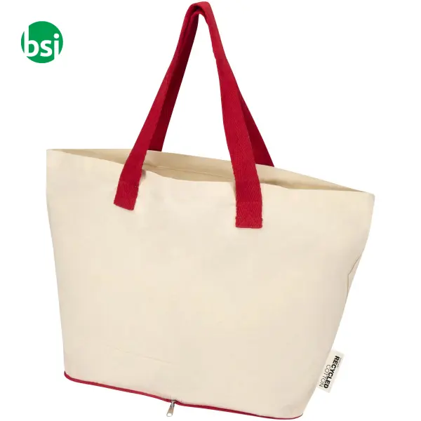 Tote bag pieghevole in cotone riciclato GRS 7L Sierra -  8