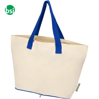 Tote bag pieghevole in cotone riciclato GRS 7L Sierra - Immagine 9