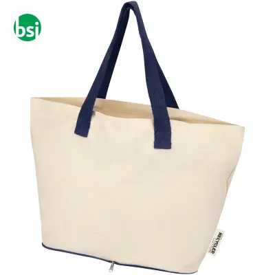 Tote bag pieghevole in cotone riciclato GRS 7L Sierra - Immagine 10