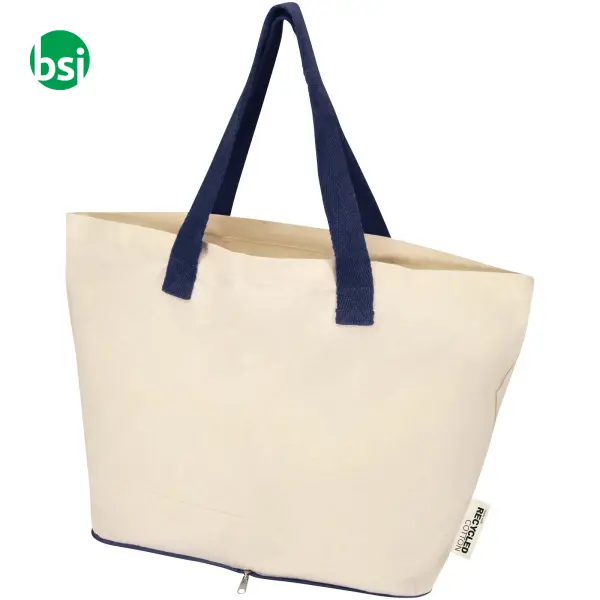 Tote bag pieghevole in cotone riciclato GRS 7L Sierra -  10