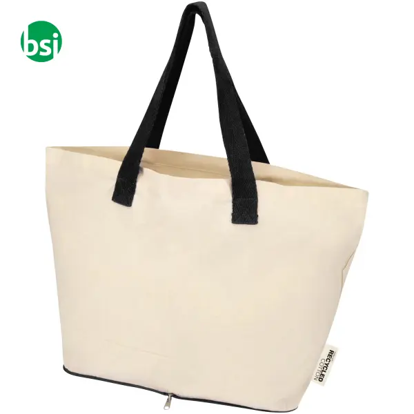 Tote bag pieghevole in cotone riciclato GRS 7L Sierra -  11