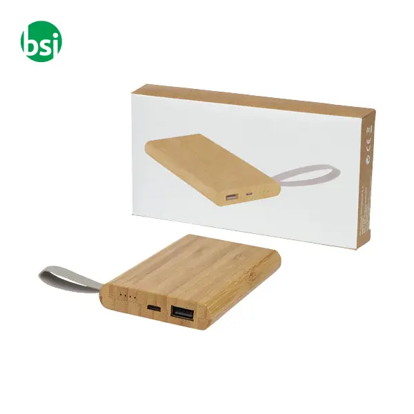Power bank personalizzabili da 5000 mAh in bamboo Tulda -  6